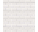 Domino White Glossy Subway Tile Beveled 2x4