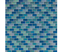Iridescent Blue Blend Glass Brick Pattern