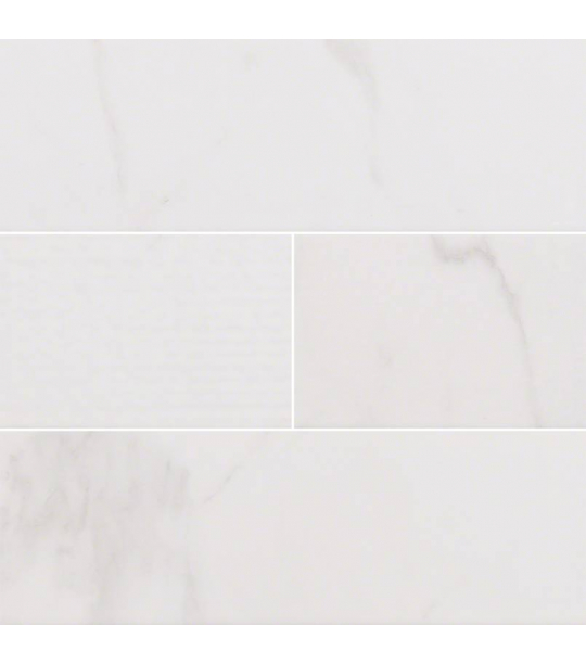 Classique White Carrara Glossy 4x16 Mix