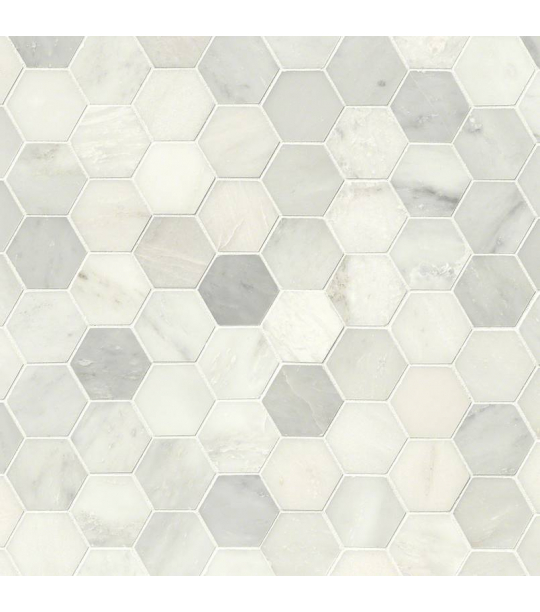 Greecian White 3" Hexagon Polished