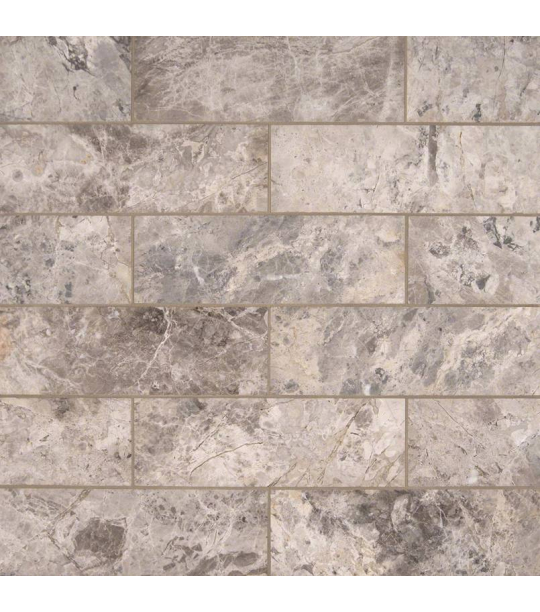 Tundra Gray Marble Subway Tile 4x12