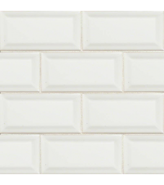 White Subway Tile Beveled 3x6